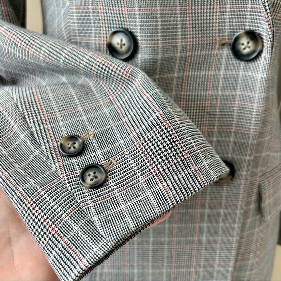 Lini Bloomingdale's Double Breasted Olivia Glen Plaid Blazer Houndstooth XS NWT - Picture 9 of 10